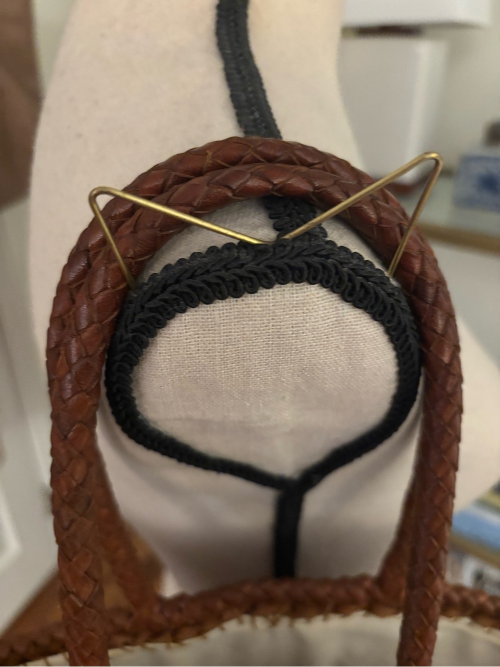 DRAGON DIFFUSION Woven Leather Tote Bag in Saddle Brown - Picture 6 of 15